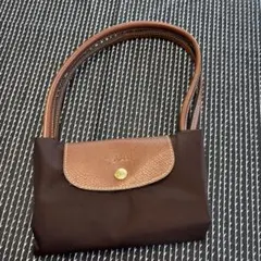 ロンシャン　新品　ブラウン ナイロン レザートートバッグ