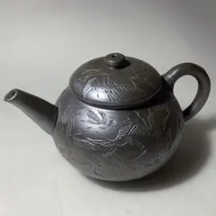 陶芸 手作り陶器 盛絵後ろ手急須 葛のツル柄 - メルカリ