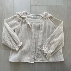 ZARA アイボリーコットンフリルシャツ　5〜6YEARS 116cm