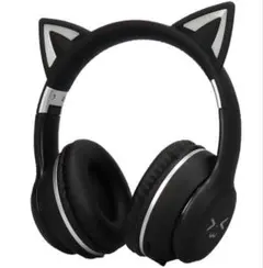 猫耳ワイヤレスヘッドホン　ブラック