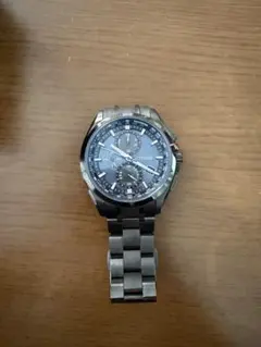 シチズン　アテッサ　エコドライブ　電波ソーラー　ネイビー　デイト　チタン