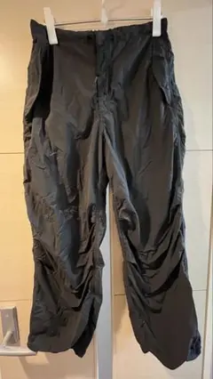 GU 黒 チャコールグレー　ワイドパンツ