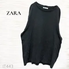 ZARA/半袖Tシャツ/Ｓ/クルーネック/コットン/オーバーサイズ/ダークグレー