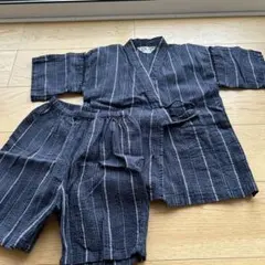 甚平 ネイビー ストライプ 120