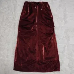 美品 ROSEBUD スカート ロング ボルドー 光沢 フリーサイズ