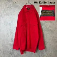 80s 黒タグ Eddie Bauer USA製 コットンネル DM1766