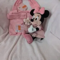 激カワ♡ 香港ディズニー　ミニーシェリーメイぬいぐるみとトートバッグセット