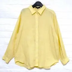23区 LIBECO リネンシャツ 44 XL イエロー 麻羽織り 春夏 美品 - メルカリ