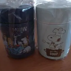 【2つセット】スヌーピー.ムーミン　保温ミニボトル　160ml