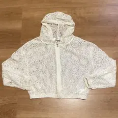 【tecco closet】レースのジップアップパーカー Mのサムネイル