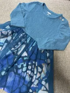 青色 長袖 ワンピース 2Ｔ