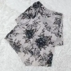 【c3298】LESTROSE 膝丈スカート　フレア　変形スカート　フラワー