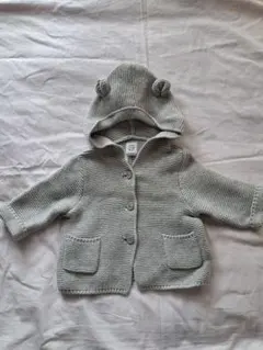baby GAP グレー フード付きカーディガン 0-3ヶ月