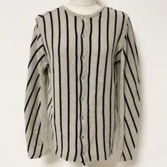 pas de calais パドカレ ウール ストライプ カーディガン 38