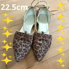豹柄　ヒョウ柄　パンプス　GU 華奢　✨️オシャレ✨️レースアップシューズ