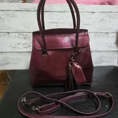 SALE中PELEBORSRバーガンディ 2wayショルダーバッグ　パーティー