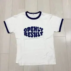 WEGO リンガーTシャツ ロゴ ホワイト ネイビー F