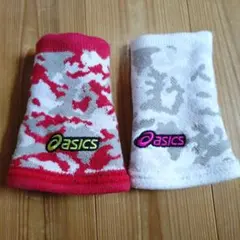 asics 迷彩柄リストバンド 赤白のサムネイル
