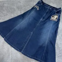 美品》バーバリーブルーレーベル デニムワンピース マキシ丈 ロゴ