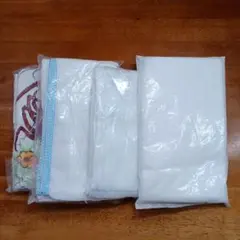 温泉タオル　粗品タオル　新品未使用　無地　文字　　4枚セット　C