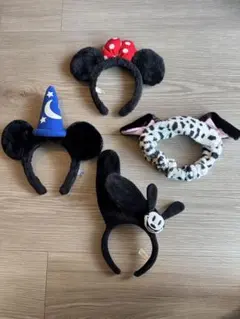 ディズニーキャラクター耳カチューシャ4点セット