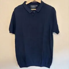 TOPMAN ポロシャツ ニット素材 ネイビー メンズ Mサイズ
