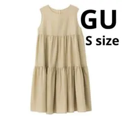 GU ティアードチュニック　ノースリーブ　ロング　S トップス　フレア