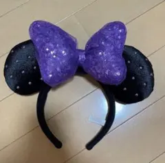 ディズニー ミニーマウス カチューシャ 黒紫