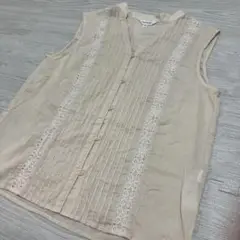 値下げ・美品♡MOUSSY ベージュ ノースリーブシャツ F