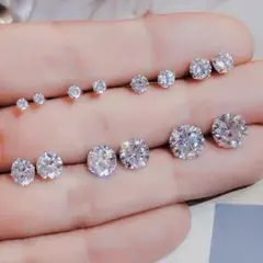 金属アレルギー対応☆キラキラ スタッドピアス ステンレス ワンポイント シルバー