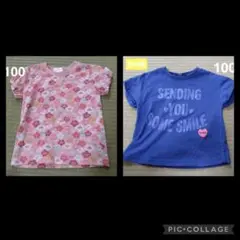 100　青　ピンク　Tシャツ　アンパンマン　西松屋　２枚セット　まとめ売り 半袖