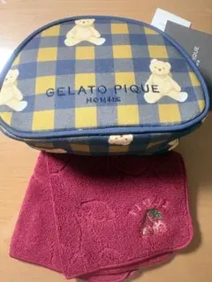 新品未使用☘️ジェラピケ ポーチ＆チェリーハンカチ