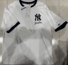 新品　 LサイズMLB ヤンキース　パイピング　半袖Tシャツ 白