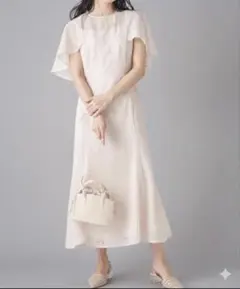 美品 CELFORD セルフォード ケープレース ワンピース S ライトベージュ