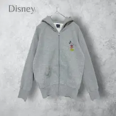 【Disney ディズニー】　ミッキー　プリント　パーカー　フルジップ　グレー