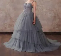 グレー　カラードレス 前撮り　花嫁　2次会