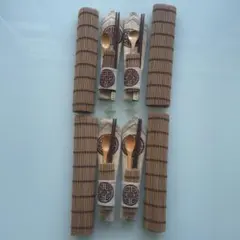 木製ランチョンマット&カラトリー　4セッ