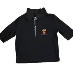 トムとジェリー ハーフジップ 半袖Tシャツ ブラック Mサイズのサムネイル