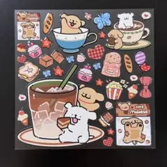 ぷっくりシール 遊園地モルチーズ 犬 キャラクター シール ステッカー