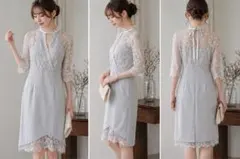 sugar レース シアー ミニドレス キャバドレス ナイトドレス カップ付　M