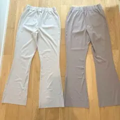 ストレッチフレアパンツ2色セット　すきな丈カットフレアパンツのサムネイル
