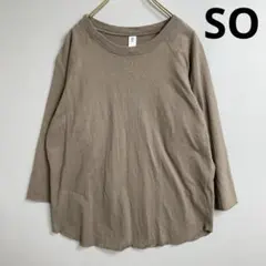 SO ラグランスリーブTシャツ ナチュラル カジュアル 無地 カーキ F