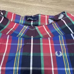 FRED PERRY 日本製チェック柄 半袖ワンピース JP 8