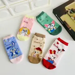新品♡ダッフィーフレンズ♡キャラクターソックス 靴下5足セット