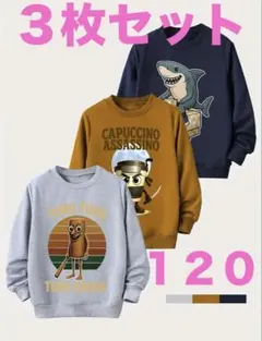 イタリアンブレインロット 長袖トレーナー３枚セット 120 新品