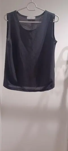 ブラック ノースリーブ トップス Lサイズ