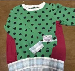 ［ハンドメード］ハート柄カジュアルトレーナー