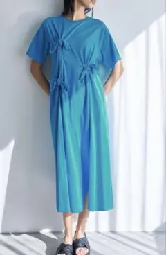 LANVIN en Bleu カットソーワンピース　リボンワンピース