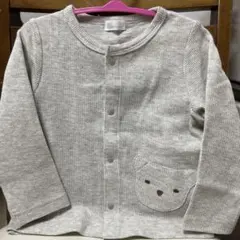 【未使用】コンビミニ グレー カーディガン 90 くま クマ