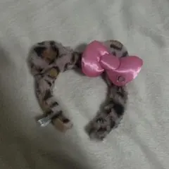 キティちゃんヒョウ柄リボンカチューシャ